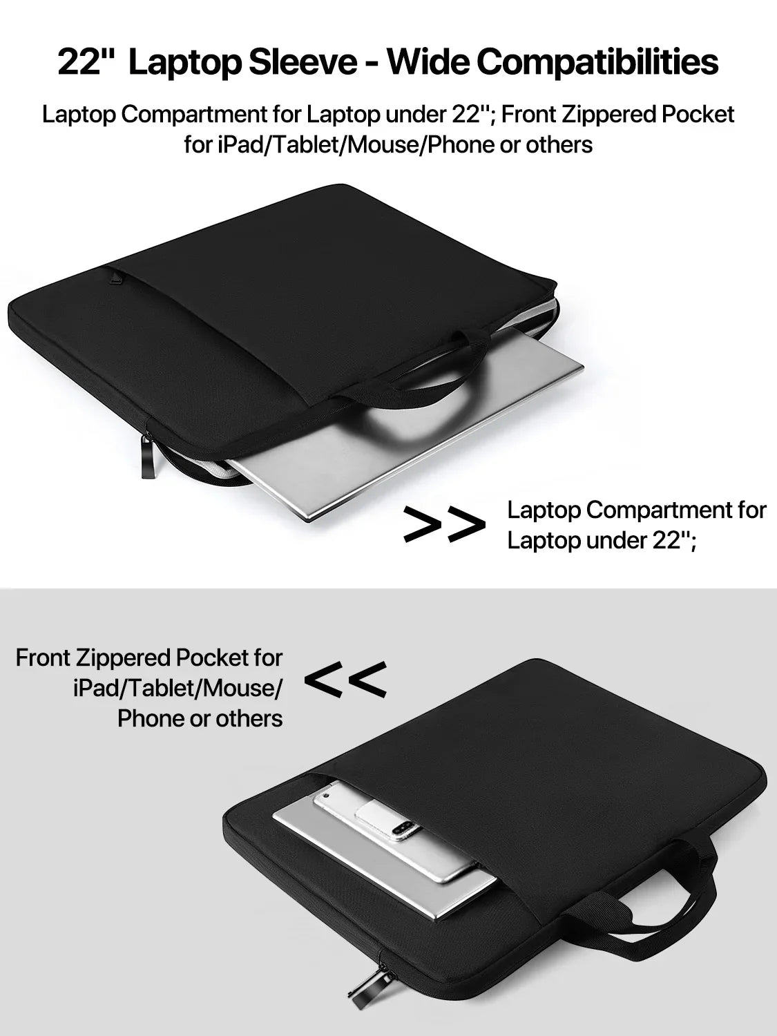 UPERFECT 22 Inch Laptop Sleeve Case for 21.5" - 22" Portable Gaming Monitor HP Dell Lenovo Notebook Carrying Waterproof Bag