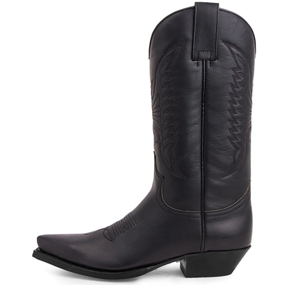 Retro Chic: Mid-Calf Western Boots with Side Zipper - Premium boots from Lizard Vigilante - Just $72.99! Shop now at Lizard Vigilante