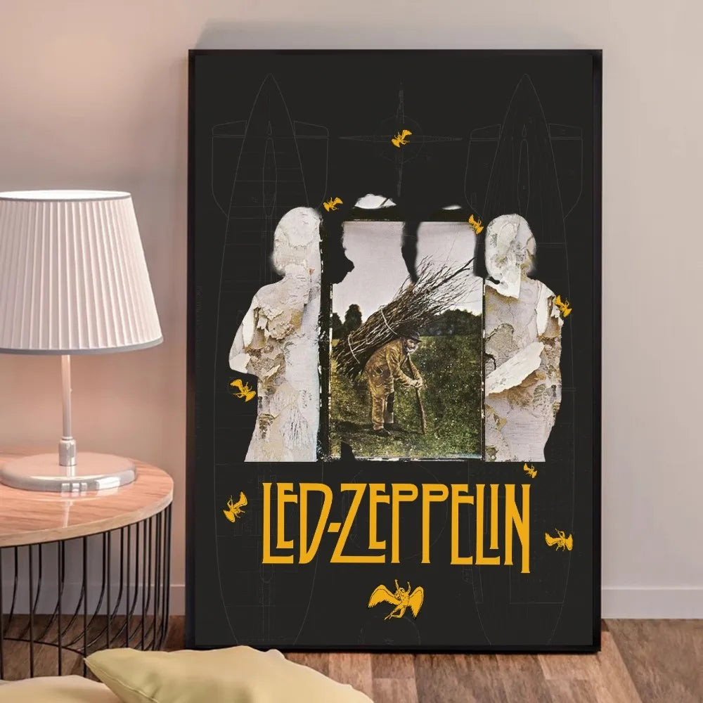 Retro Zeppelin Sticky Poster – Aesthetic Kraft Paper Wall Art for DIY Room Decoration - Premium poster from Lizard Vigilante - Just $15.99! Shop now at Lizard Vigilante