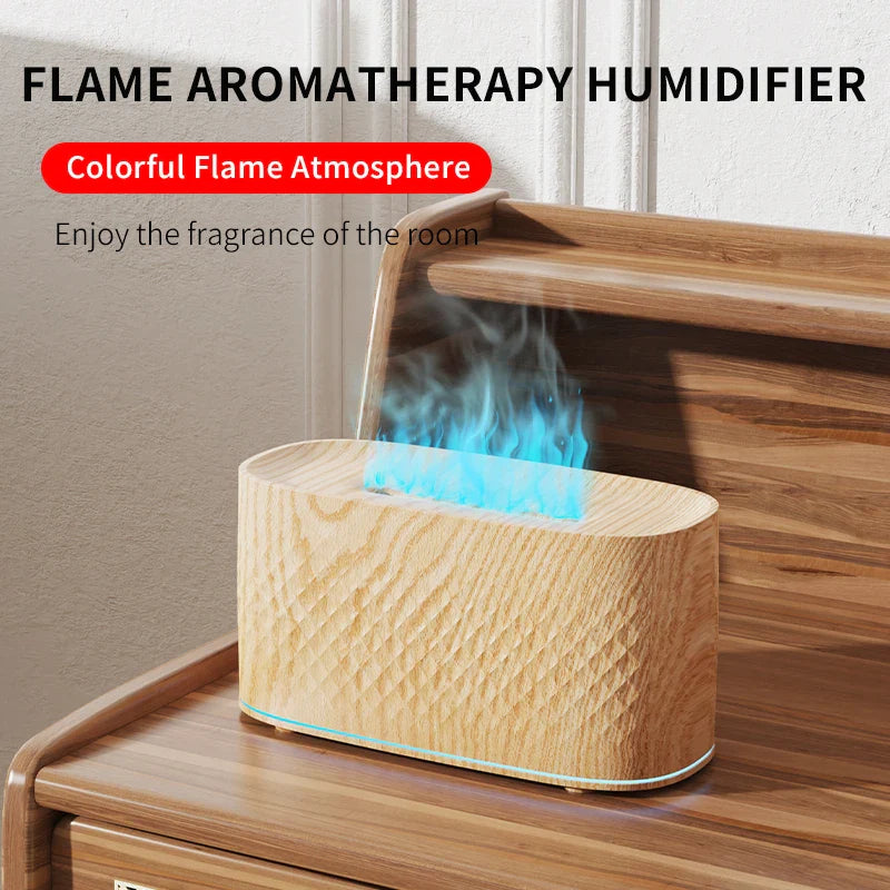 Colorful Simulation Flame Aroma Diffuser Home Hotel Desktop USB Air Humidifier