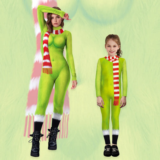 Green Jumpsuit Cosplay Costume for Adults and Children – Anime Matching Outfit - Premium Cosplay Costumes from Lizard Vigilante - Just $28.88! Shop now at Lizard Vigilante