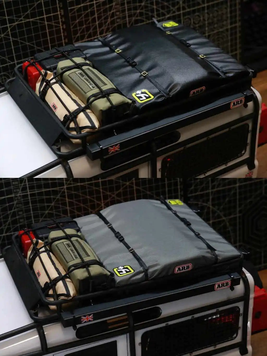 Simulated Tent Bag Side Tent Mood Accessory for 1/8 1/10 RC Track Car Traxxas TRX4 Defender Bronco AXIAL SCX10 RC4WD Decoration