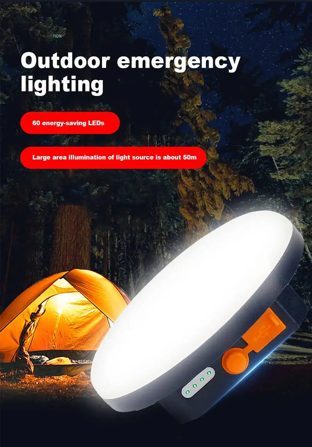 7200mAh Portable Emergency Night Market Light LED Tent Light Rechargeable Lantern Outdoor Camping Bulb Lamp Flashlight Home