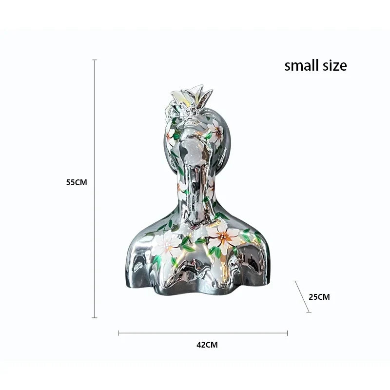Decorati Statue Home Decor Creative Half Body Abstract Goddess Electroplated Painted Portrait Ornaments in Living Room Sculpture