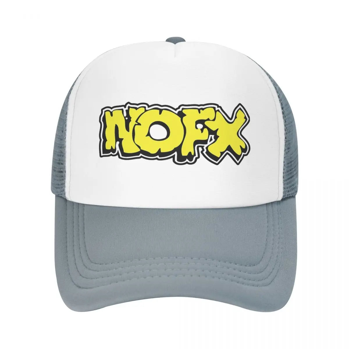 NOFX Punk Band Logo Foam Mesh Trucker Hat | Adjustable Summer Rock Music Baseball Cap | Breathable Mesh-Back Unisex Outdoor Sun Protection Hat - Premium Hat from Lizard Vigilante - Just $23.88! Shop now at Lizard Vigilante