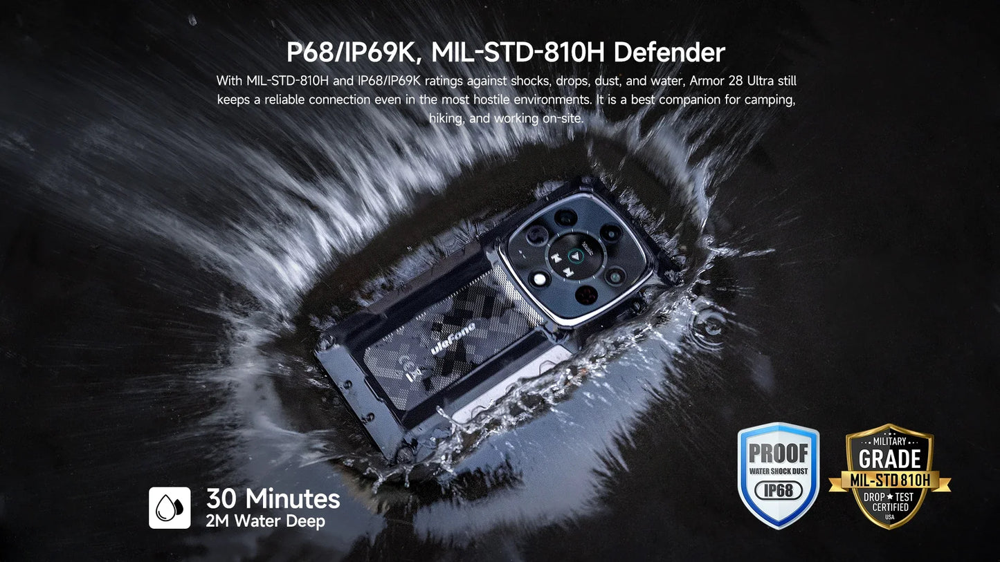 Ulefone Armor 28 Ultra 5G AI Thermal Imaging Rugged Phone Dimensity 9300+ 1TB ROM 32GB RAM Android Smartphone AMOLED Mobile