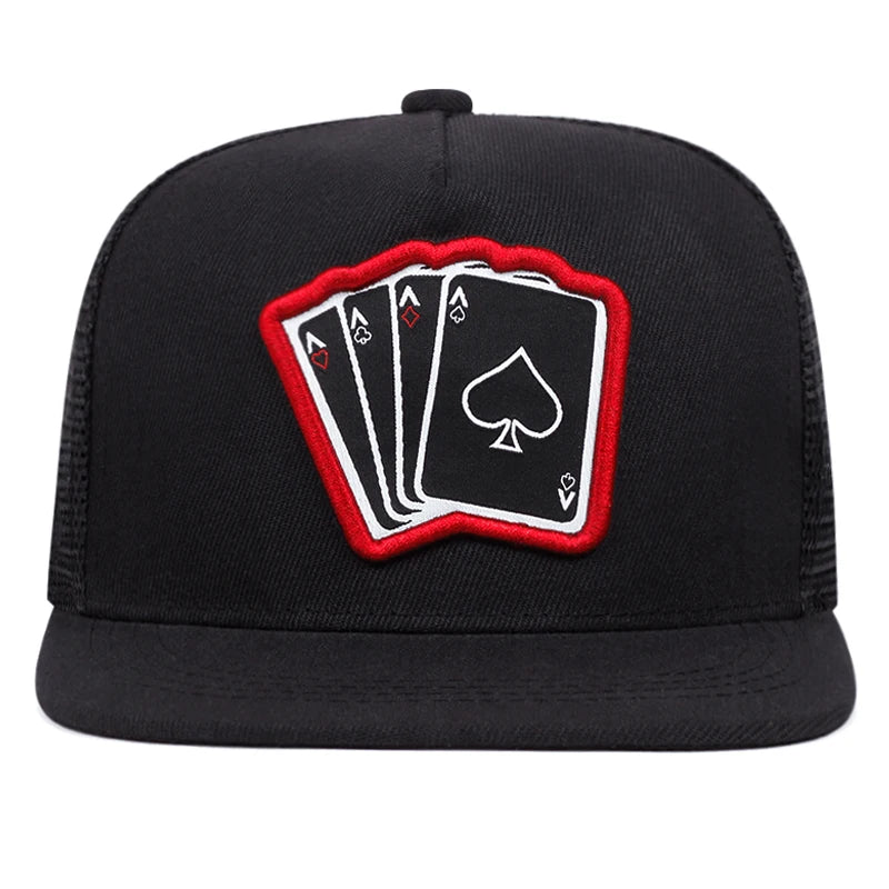 Lizard Vigilante Snapback Cap with Embroidered Ace of Spades Playing Card Design - Unisex Adjustable Sun Hat - Premium hat from Lizard Vigilante - Just $19.99! Shop now at Lizard Vigilante