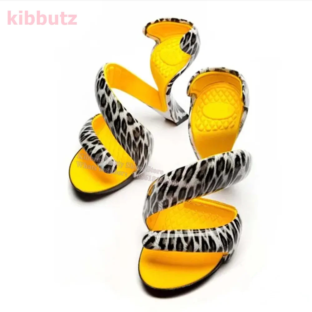 Strange Heels Slippers Clip Toe Twist Patent Leather Solid Color Slip-On Fashion Runaway Show Novelty Concise Sexy Summer Shoes - Premium sandals from Lizard Vigilante - Just $142.99! Shop now at Lizard Vigilante