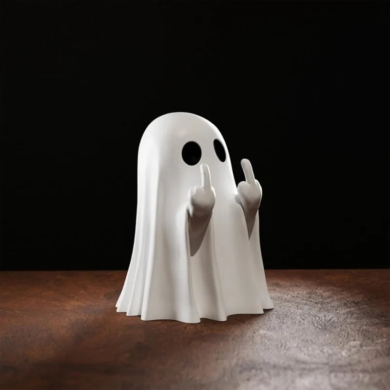 Halloween Ghost Figurine Cute Spooky Ghost Statue Funny Ghost Ornaments Halloween Decorations Indoor Home Office Desk Decor