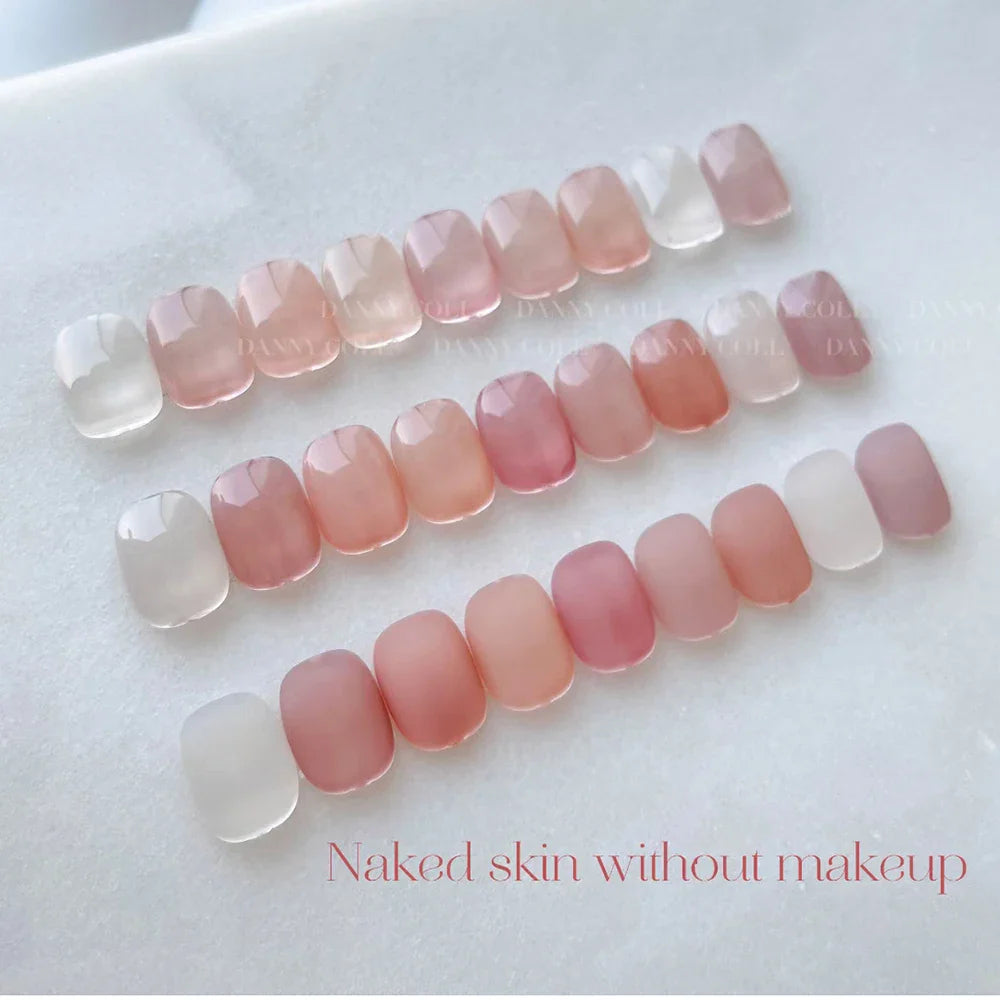 9 Pcs French Pink Crystal Sugar Gel Nail Polish Nail UV Gel Varnish Soak Off Gelpolish Gel Varnish Nail Art Lacque Primer