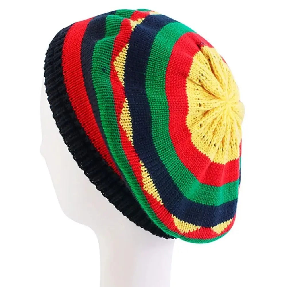 Classic Jamaican Reggae Loose Knitted Beanie – Cozy & Stylish Wool Beret Cap, Soft Knit Hip Hop Hat for Women, Perfect for Spring & Autumn - Premium unisex beanie from Lizard Vigilante - Just $22.88! Shop now at Lizard Vigilante