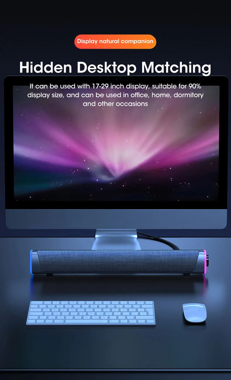 Wireless Bluetooth Speaker 4D Stereo Soundbar Home Surround Speakers for Laptop Projector PC Music Player Aux 3.5mm Wired USB