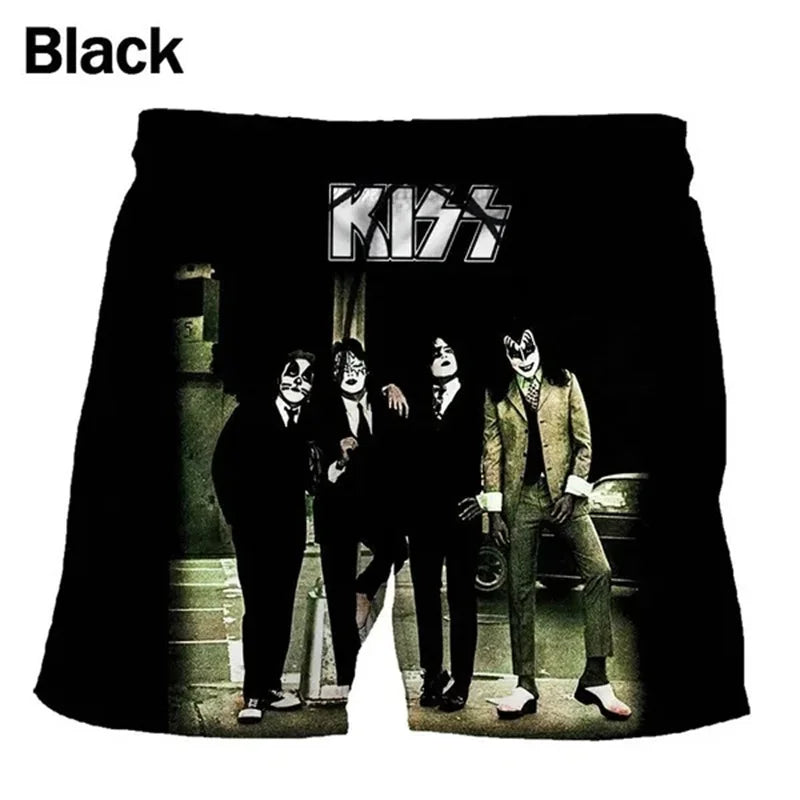 KISS Love Gun 3D Print Beach Shorts - Hip Hop Style Swimwear - Premium shorts from Lizard Vigilante - Just $24.88! Shop now at Lizard Vigilante