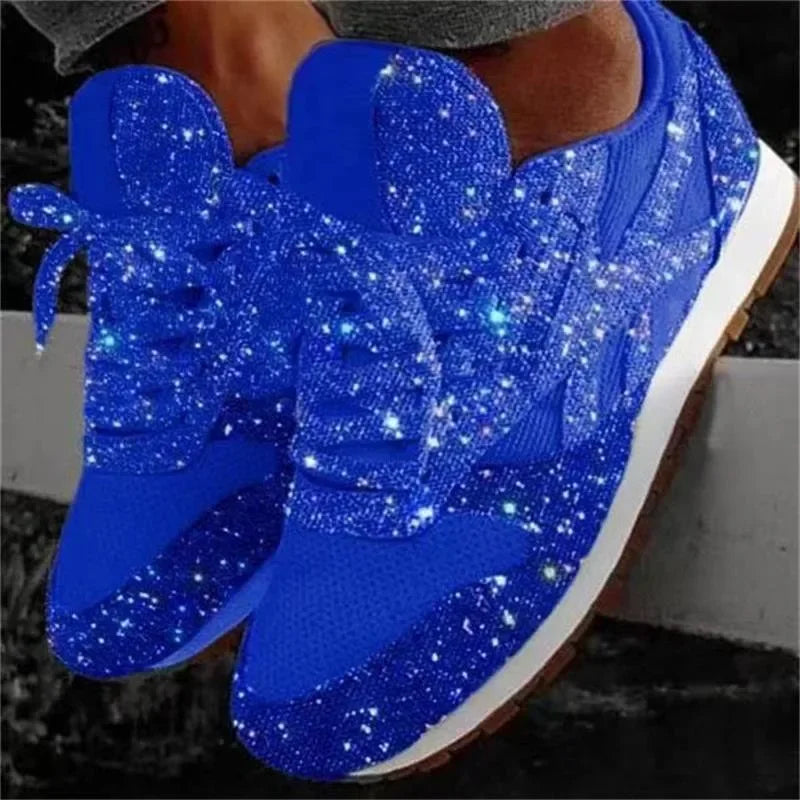 Dazzling Glitter Mesh Sneakers – Women's Breathable Bling Sport Shoes, Comfort Lace-Up Casual Running Shoes for Spring & Summer - Premium sneakers from Lizard Vigilante - Just $48.88! Shop now at Lizard Vigilante