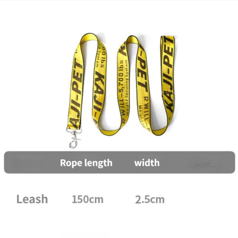 Fashion Dog Collar Leash Set Gold Chain Nylon Pets Dog Collar Leash Long Rope Lettered Collar Perro Collar For Pitbull Puppy Dog - Premium dog product from Lizard Vigilante - Just $17.99! Shop now at Lizard Vigilante