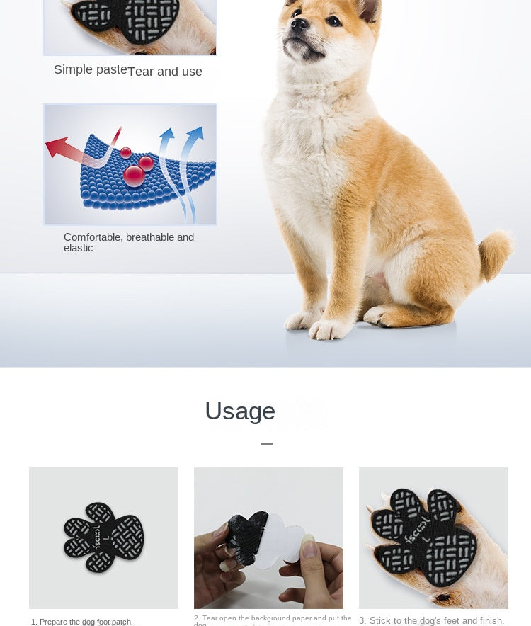 4PCS Dog Anti Slip Pad Breathable Foot Pad Disposable Pet Foots Mat Prevent Slip Waterproof Protector Avoid Dogs Slipping