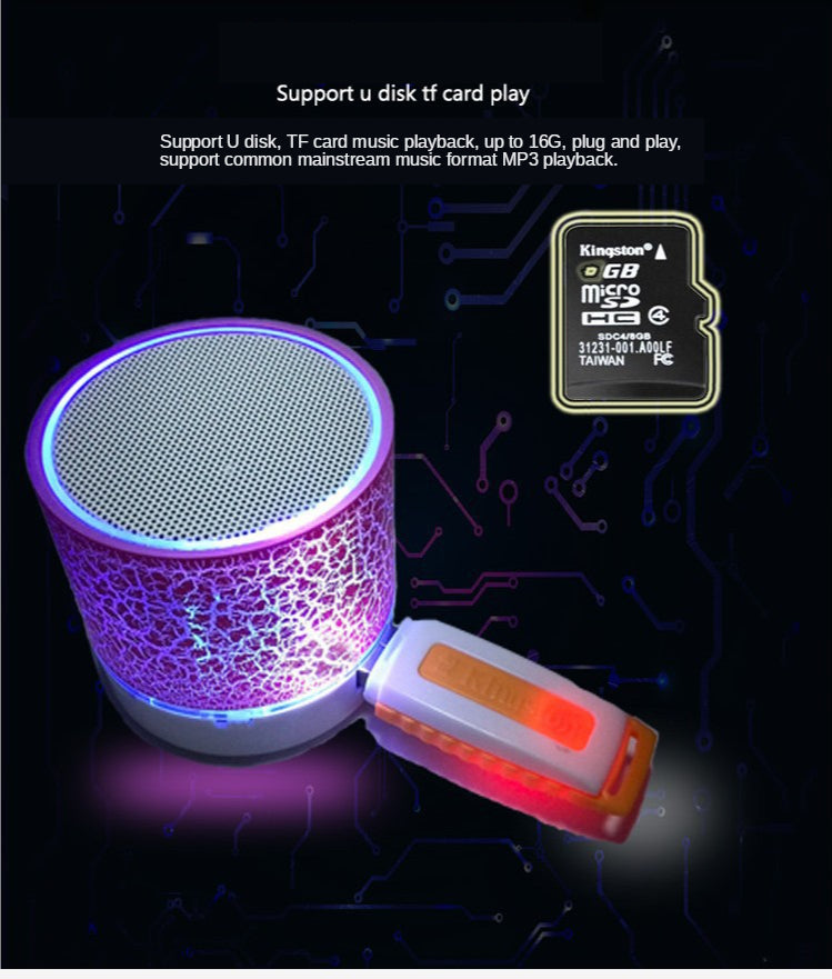 Bluetooth Mini Speaker Wireless Speaker Colorful LED TF Card USB Subwoofer Portable MP3 Music Sound Column For PC Phone