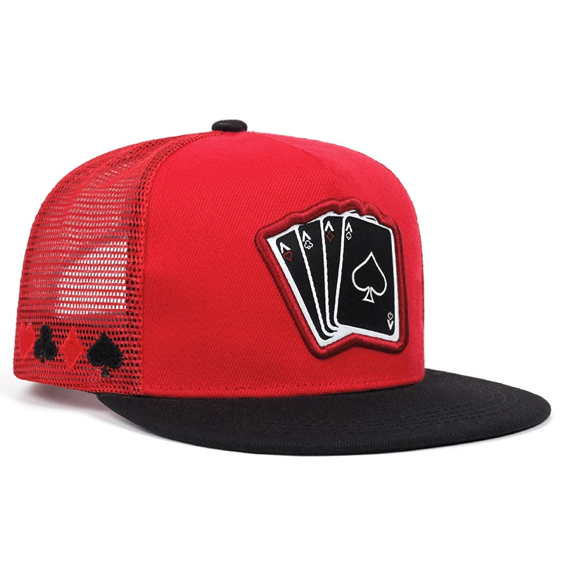 Lizard Vigilante Snapback Cap with Embroidered Ace of Spades Playing Card Design - Unisex Adjustable Sun Hat - Premium hat from Lizard Vigilante - Just $19.99! Shop now at Lizard Vigilante