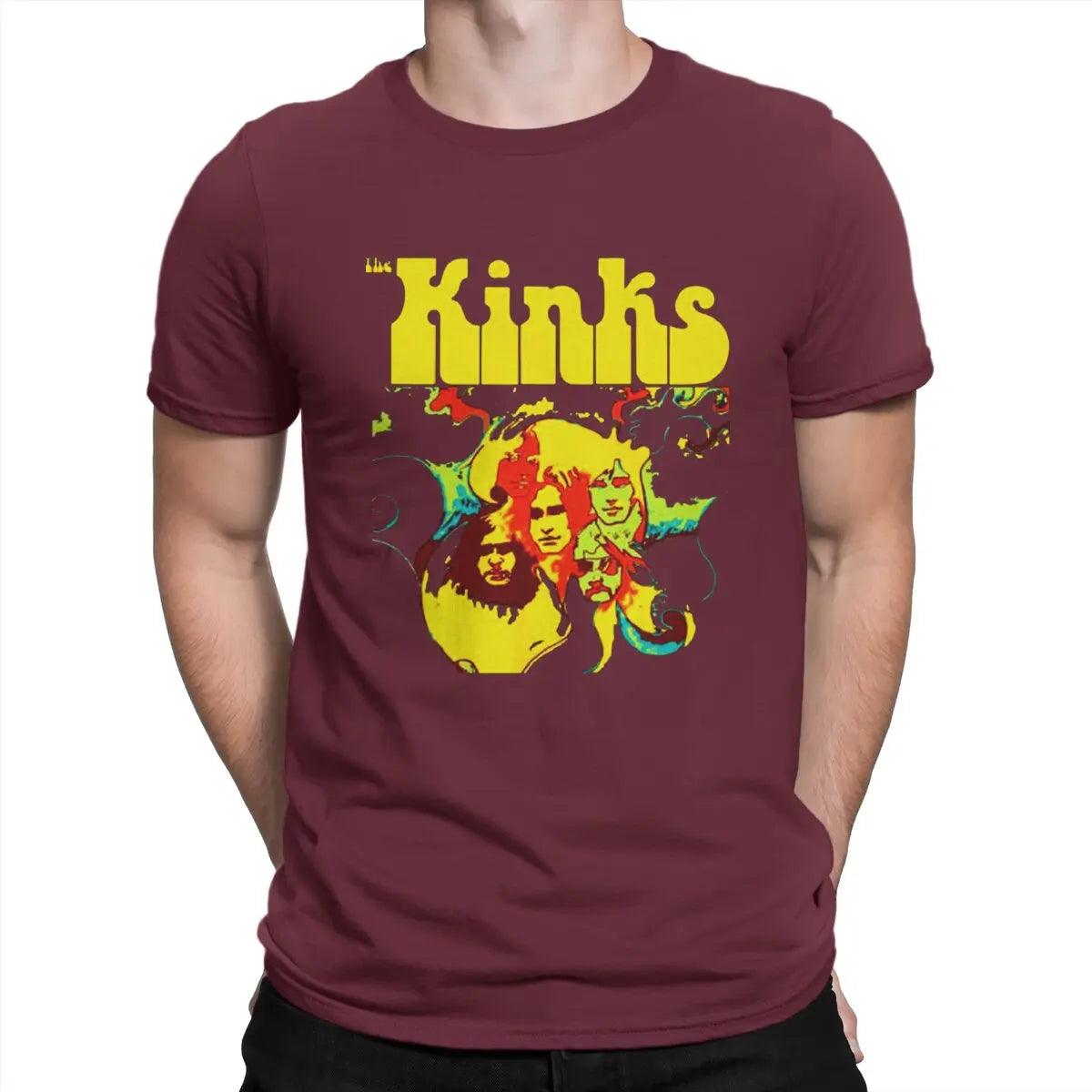 The Kinks Rock Band Main Members T Shirt Men's Pure Punk Cotton Metal Casual T-Shirt Round Neck Kinked Sleeve Clothes - Premium T-Shirt from Lizard Vigilante - Just $22.99! Shop now at Lizard Vigilante