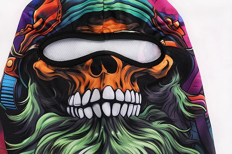 Motorcycle Balaclava Beard Print - Full Face Skull Mask for Bikers and Outdoor Enthusiasts - Premium balaclava from Lizard Vigilante - Just $14.88! Shop now at Lizard Vigilante