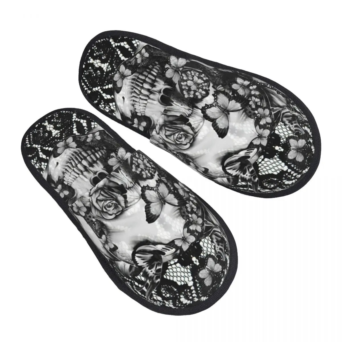 Rockabilly Skull Retro Classic Rock and Roll Slippers - Premium slippers from Lizard Vigilante - Just $23.88! Shop now at Lizard Vigilante