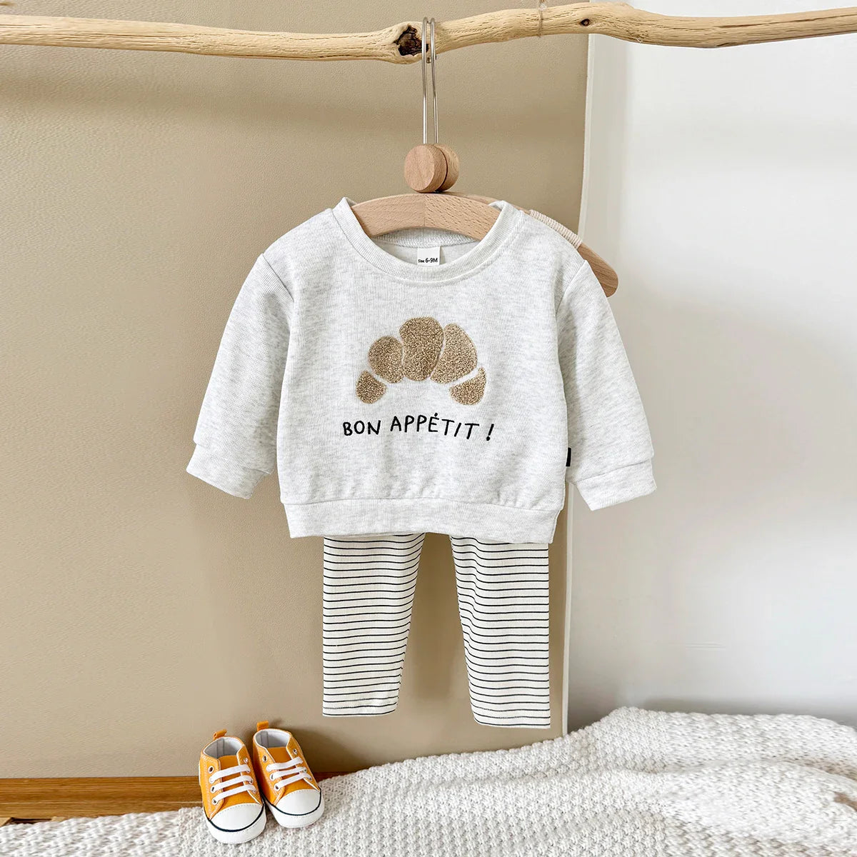 New Baby Suits Cartoon Clothing Boy Infant Sets Long-Sleeve Bread/Biscuits Sweatshirts Top Pants Autumn Winter Toddler Outfits