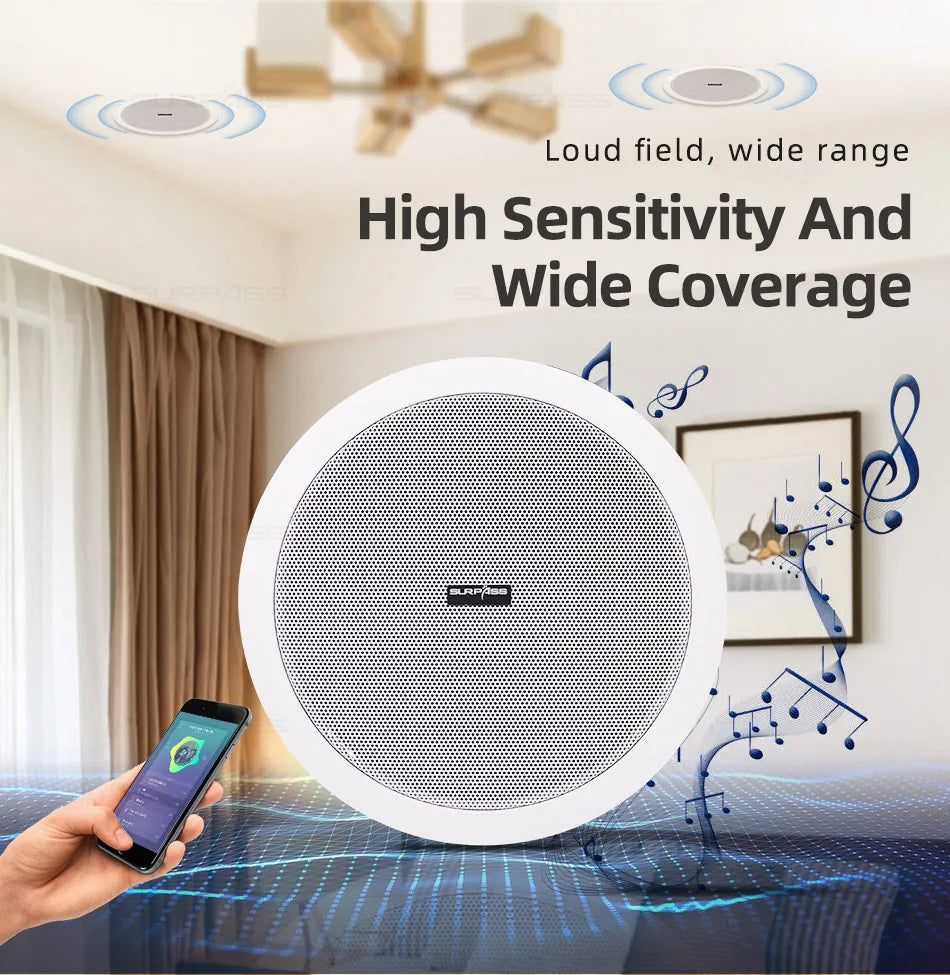 10W Bluetooth Ceiling Speaker with 6-Inch Full-Range Driver – Built-In Digital Class D Amplifier for Immersive Home Audio - Premium bluetooth speaker from Lizard Vigilante - Just $81.99! Shop now at Lizard Vigilante