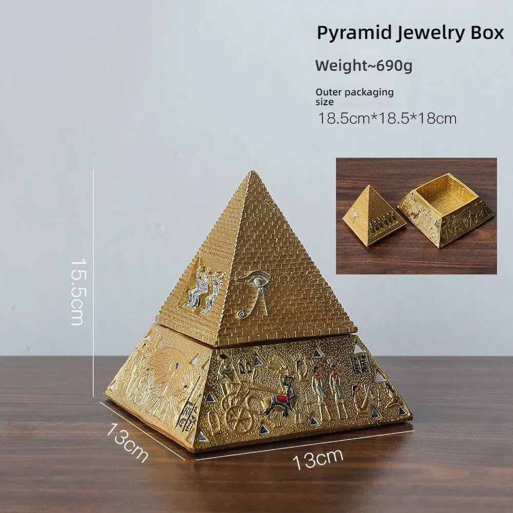 Egyptian Sphinx Resin Statue - Pharaoh Lion Body Human Face Sculpture, Hand-Painted Pyramid Guardian Isis Goddess Inspired Craft