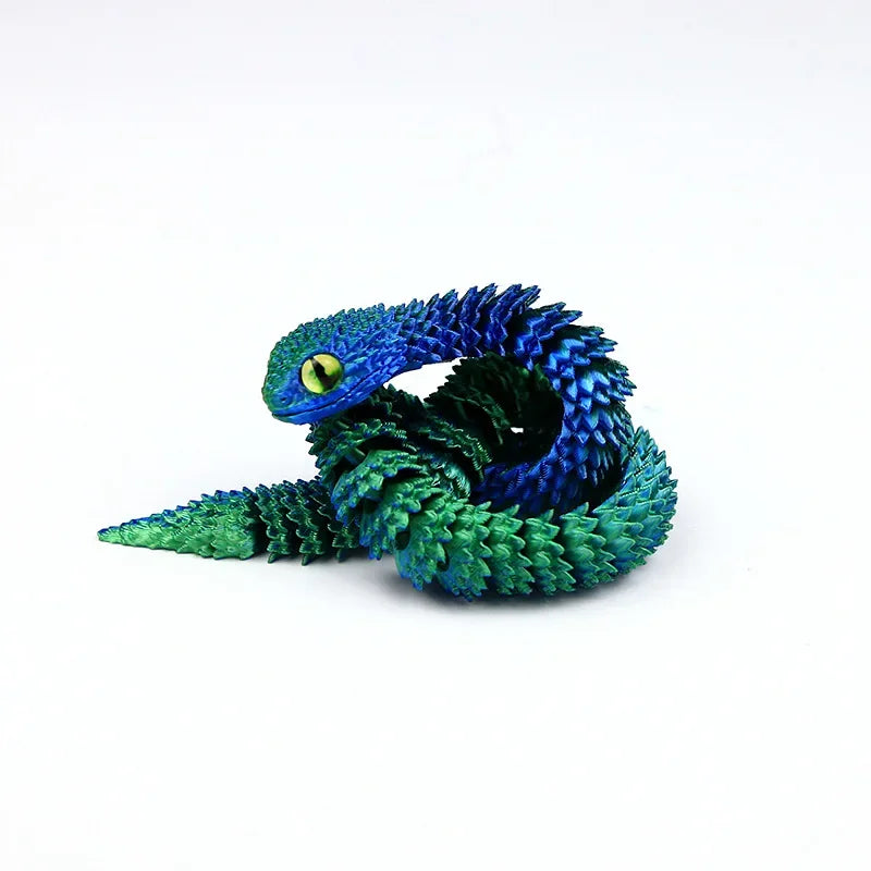 Snake Sculpture Articulated Snake Decor Articulated Snake Figurine with Movable Joints 3d Printed Model