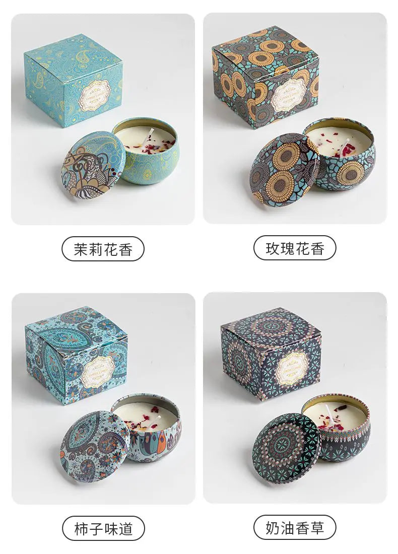 Osmanthus Gardenia Fragrance Candles with Petals Small Romantic Fragrance Candles for Girls' Birthday Gifts Home Aromatherapy