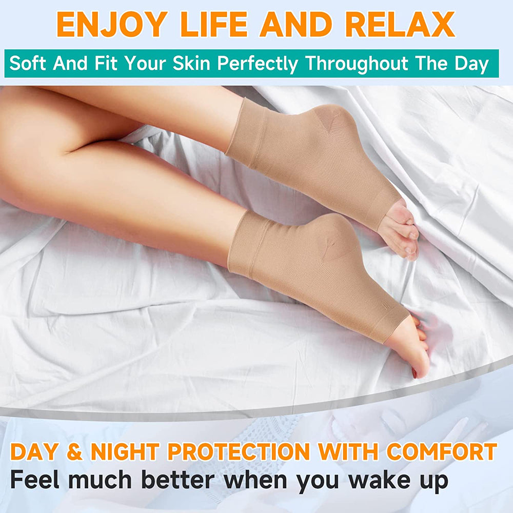 1 Pair Plantar Fasciitis Socks Sleeves, 20-30mmHg Compression Socks for Ankle Support, Injury Recovery, Eases Swelling Women Men