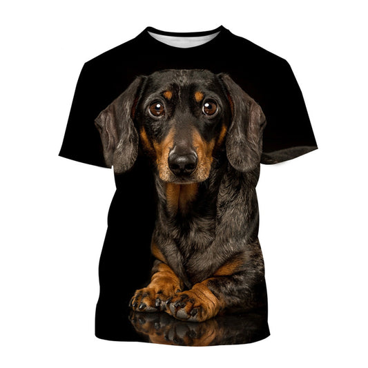 New Fashion Dachshund 3D Printed T-shirt Men's and Women's Casual Short-sleeved T-shirt - Premium  from Lizard Vigilante - Just $4.99! Shop now at Lizard Vigilante