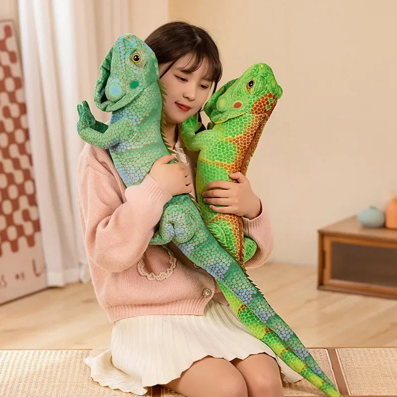 Lifelike Green / Brown Iguana Lizard Figurine Model Cute Reptile Lizard Plush Toys Simulation Animal Stuffed Doll Boys Gifts - Premium toy from Lizard Vigilante - Just $17.99! Shop now at Lizard Vigilante