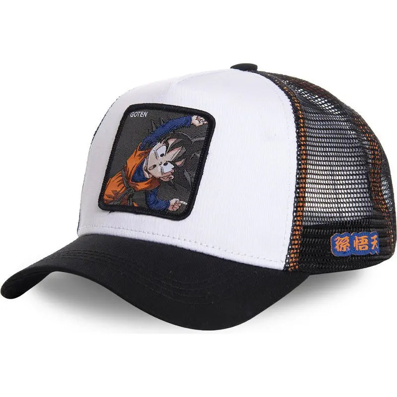 New Dragon Ball Trucker Hat Son Goku Cap Summer Travel Peaked Cap Men's Embroidery Hip-Hop Cap Style Sun Visor Adjustable Mesh - Premium cap from Lizard Vigilante - Just $4.99! Shop now at Lizard Vigilante