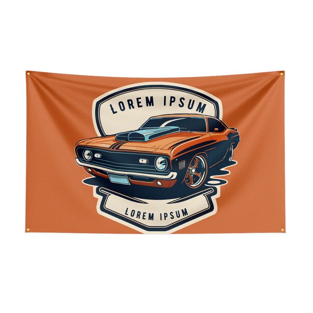 Retro American Muscle Racing Car Flag - Polyester Printed Decoration Banner Tapestry - Premium flag from Lizard Vigilante - Just $15.99! Shop now at Lizard Vigilante