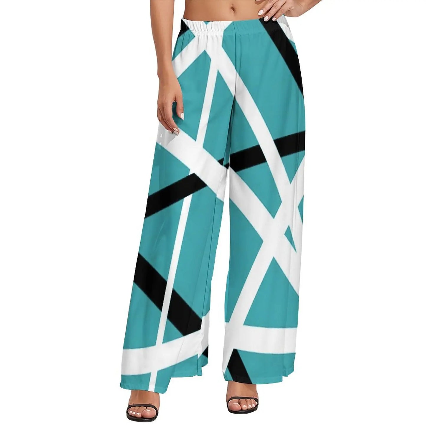 Vintage Van Halen Women's Wide Leg Casual Trousers – High Waist Street Fashion Gift - Premium pants from Lizard Vigilante - Just $45.88! Shop now at Lizard Vigilante