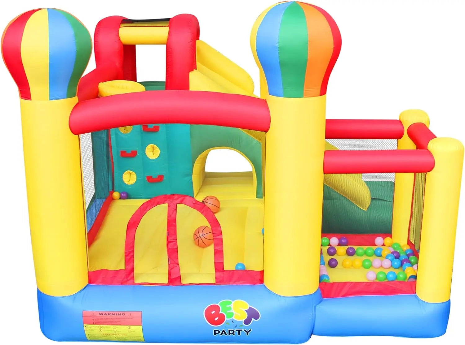 Inflatable 6-in-1 Bouncy Castle – Ultimate Jumping Kingdom with Slide, Climbing Wall, Ball Pit & More! Includes Blower for Hours of Fun - Premium bounce house from Lizard Vigilante - Just $701.08! Shop now at Lizard Vigilante