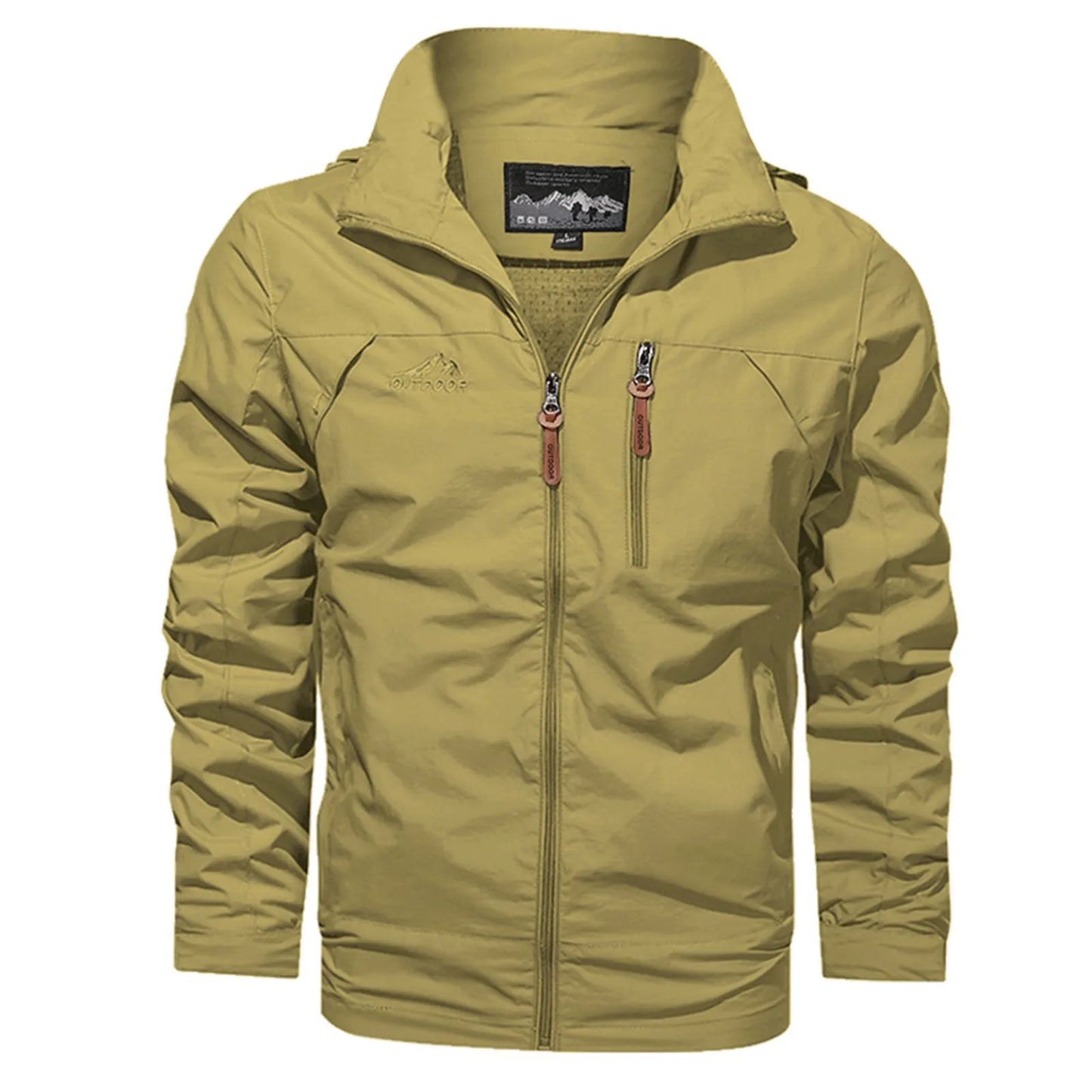 Men's Spring & Autumn Windbreaker Jacket – Windproof Waterproof Casual Outdoor Coat with Detachable Hood - Premium jacket from Lizard Vigilante - Just $28.88! Shop now at Lizard Vigilante