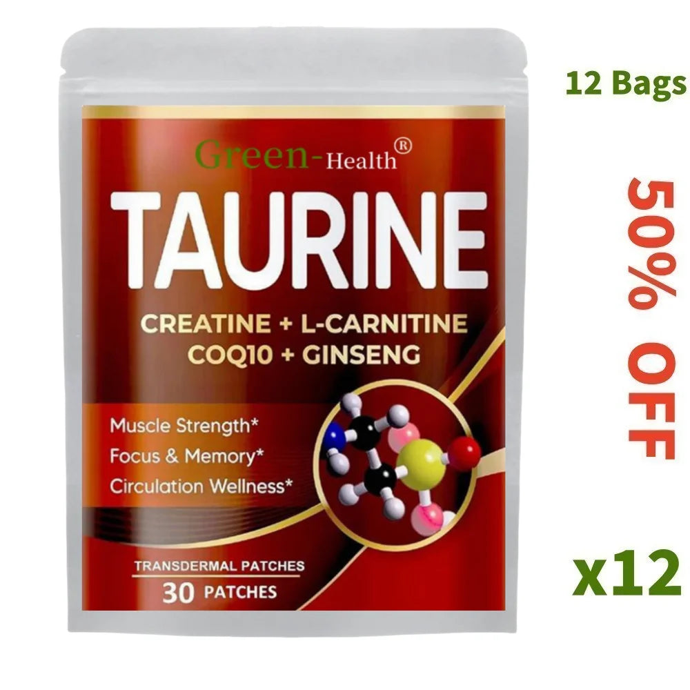 Taurine Transdermal Patches - Muscle Strength, Focus, Memory Support | 30 Patches, One-Month Supply - Premium taurine patches from Lizard Vigilante - Just $12.99! Shop now at Lizard Vigilante