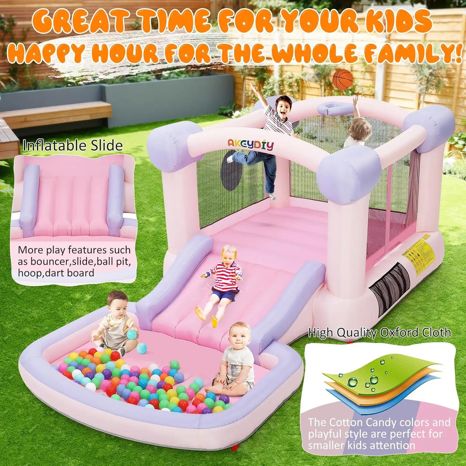 Ultimate Inflatable Bouncy House with Ball Pit – All-in-One Jumping Castle for Kids | Slide, Basketball Hoop, Ball Pool & Dart Target - Premium bounce house from Lizard Vigilante - Just $601.08! Shop now at Lizard Vigilante