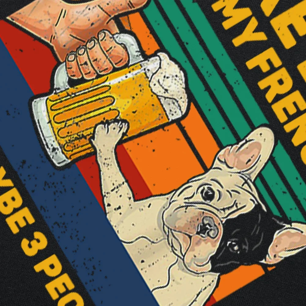 I Like Beer and My Frenchie French Bulldog Dog T Shirt Tee Tops Round Neck Short-Sleeve Fashion Tshirt Casual Basic T-shirts - Lizard Vigilante