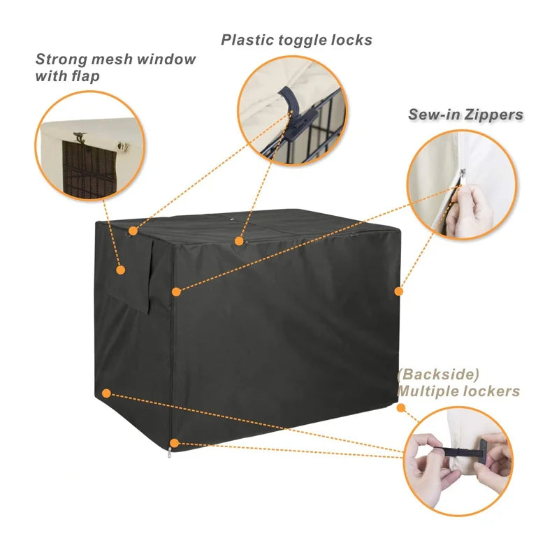 Universal Dog Cage Cover 210D Oxford Wire Crate Rainproof Dust Covers Outdoor Waterproof Sun Protection Durable Pet Kennel Case - Premium  from Lizard Vigilante - Just $19.99! Shop now at Lizard Vigilante