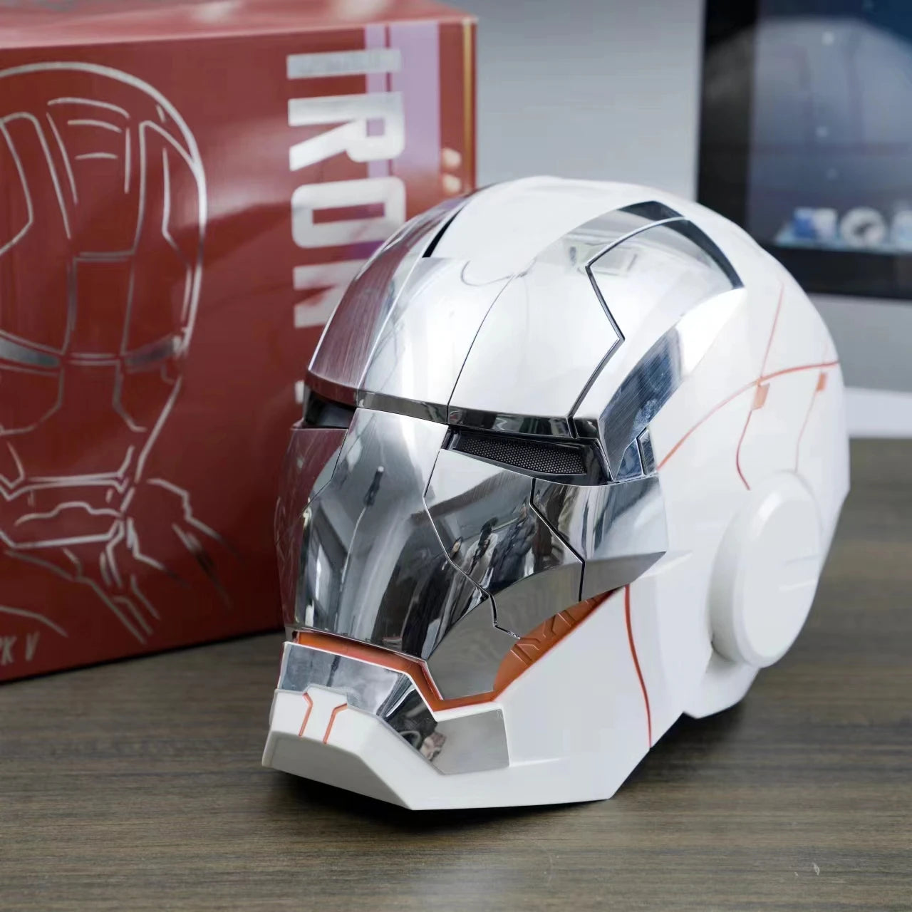 New AutoKing 1:1 Mk5 Iron Man Helmet Cosplay Voice Control Eyes with Light Model Toys for Adult Electric Wearable Christmas Gift - Premium  from Lizard Vigilante - Just $199.99! Shop now at Lizard Vigilante