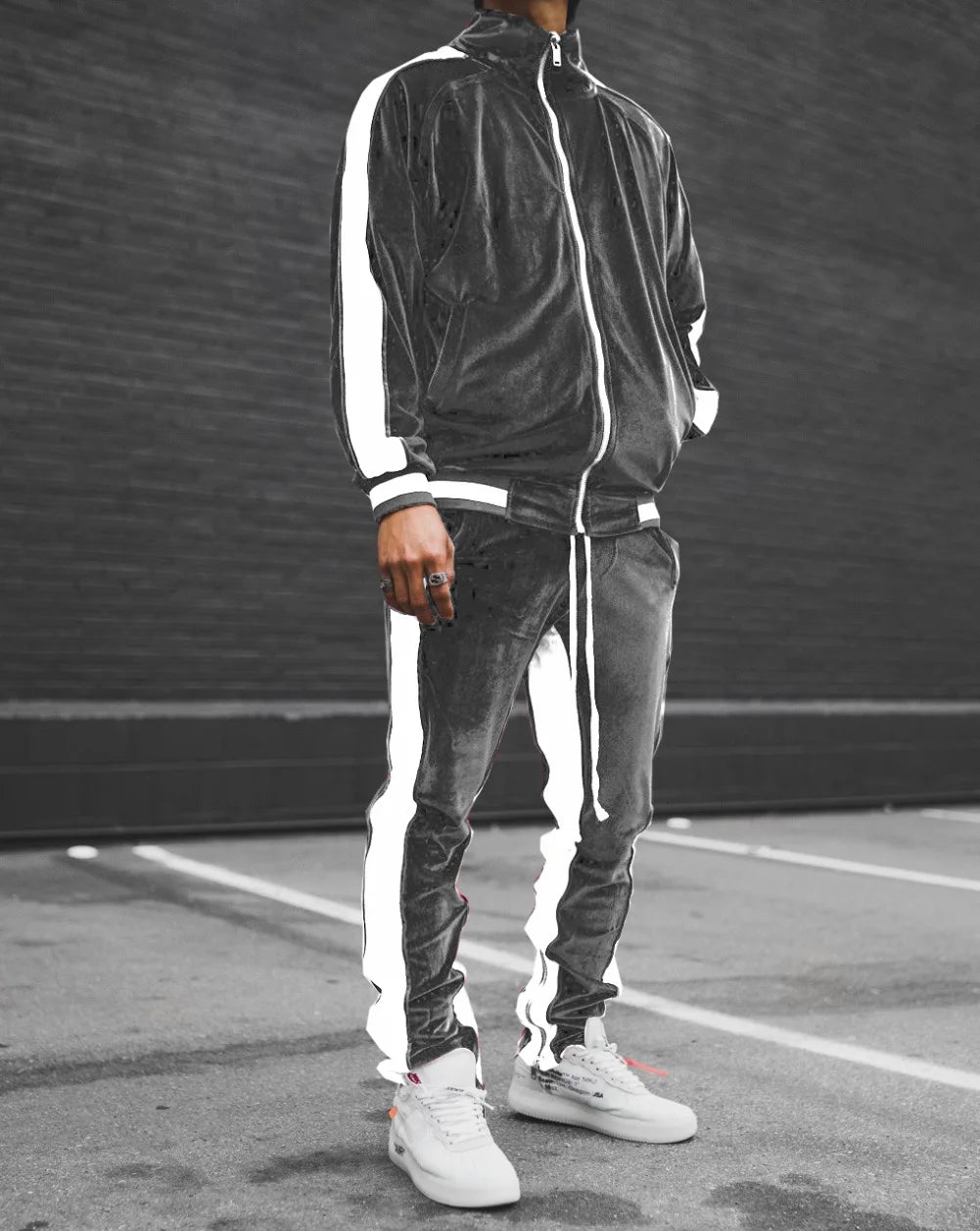 New 2025 Spring Autumn Men's Velvet Set Sport Suit Male Velour Thick Hoodies+ Pants Warm Sweatshirt Sportswear Tracksuit For Men - Premium  from Lizard Vigilante - Just $63.99! Shop now at Lizard Vigilante