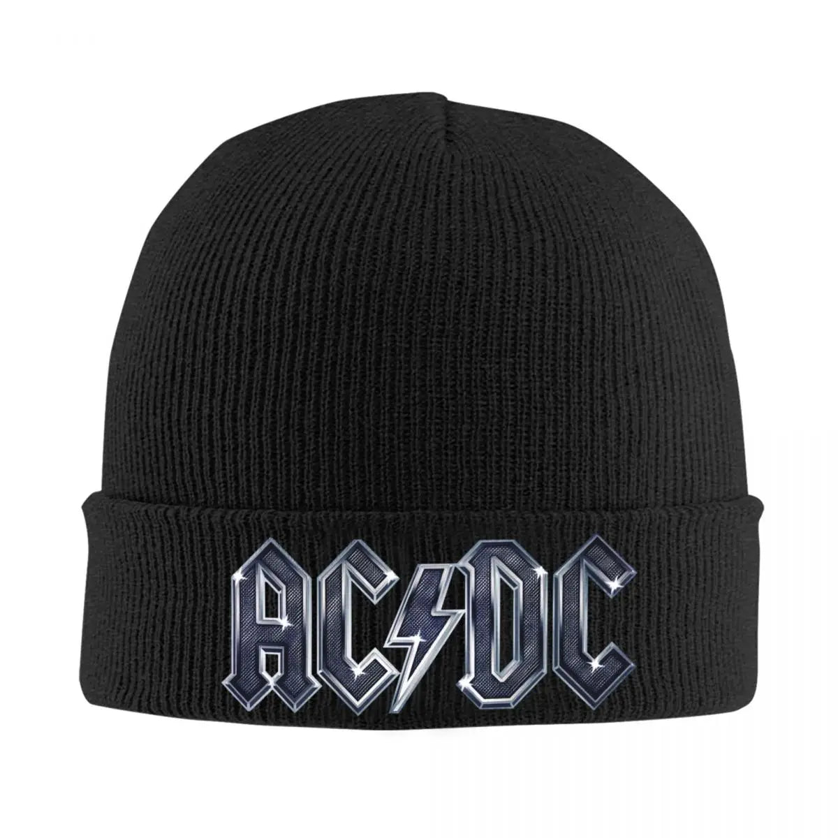 AC⚡️DC Knitted Beanie – Warm Winter Hat for Heavy Metal Fans, Unisex Hip Hop Style - Premium unisex beanie from Lizard Vigilante - Just $19.88! Shop now at Lizard Vigilante