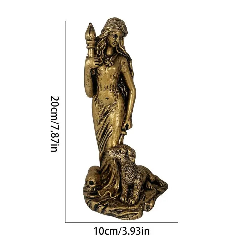 Goddess Statue Resin Sculpture Figurine Retro Witch Statue Goddess Spiritual Figurine Craft Art Statue for Home Decoration
