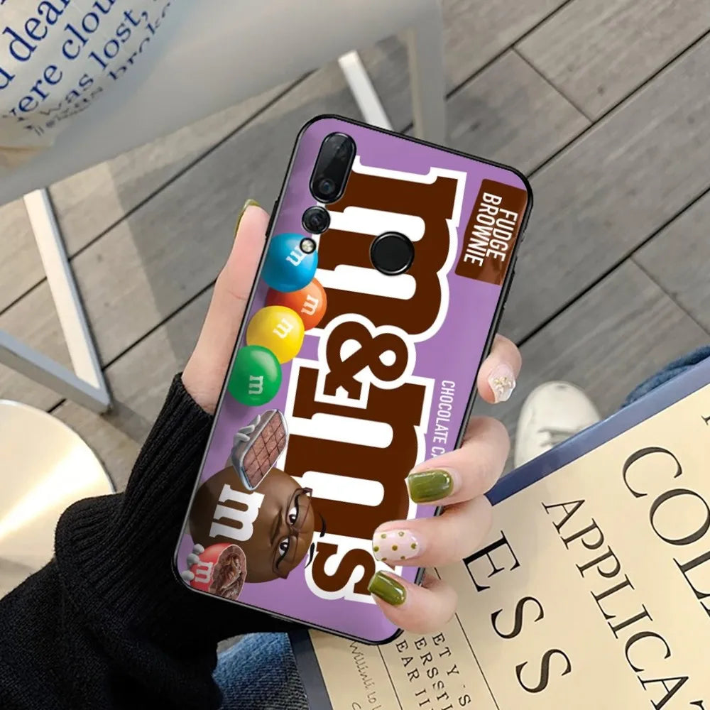 M&Ms Chocolate-Themed Phone Case – Soft Black TPU Full Coverage Shell for Huawei Y Series (Y9, Y6, Y7, Prime, Enjoy & More) - Premium cell phone case from Lizard Vigilante - Just $19.88! Shop now at Lizard Vigilante