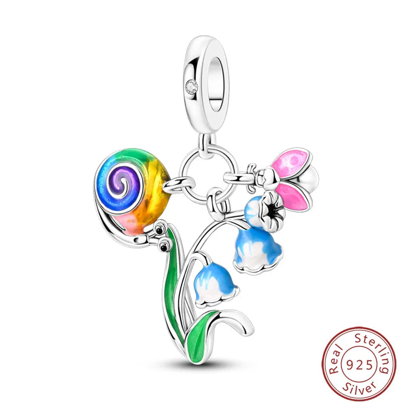 S925 Sterling Silver Princess Golf Hamster Camera Travel Three Piece Set Charms Beads 3mm DIY Fine Jewelry Making