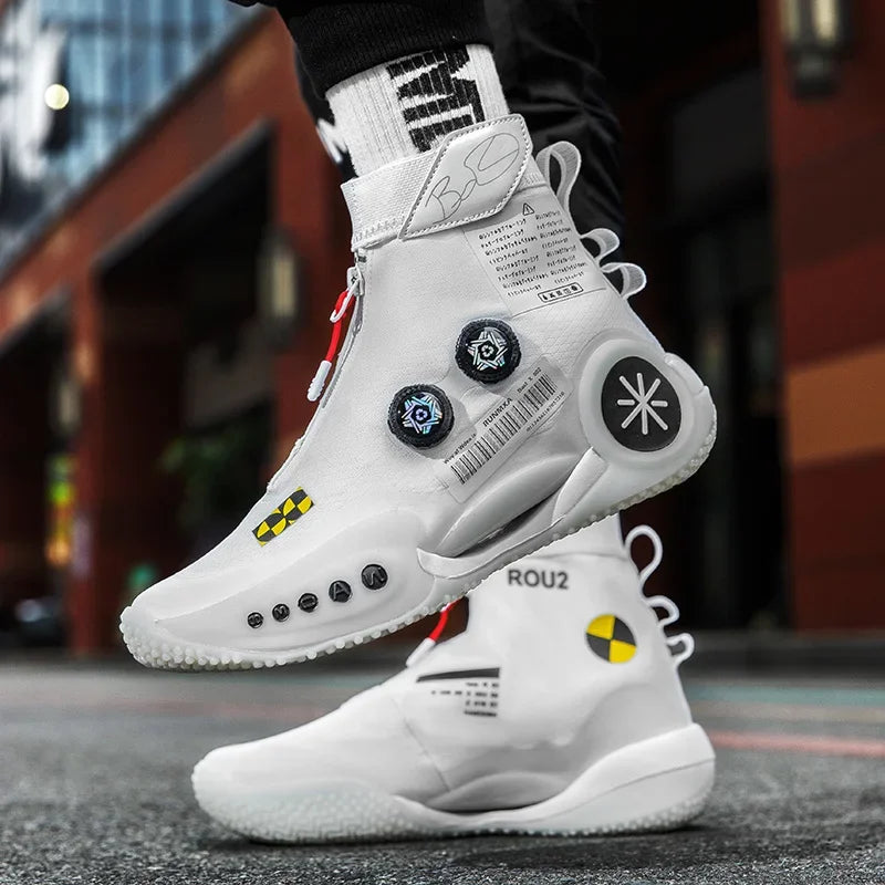 Brand Hip-hop Sneakers Men High-top Men Basketball Shoes Kids Women Designer Basket Boots Fashion Street Style Sports Shoes Male - Premium  from Lizard Vigilante - Just $66.99! Shop now at Lizard Vigilante