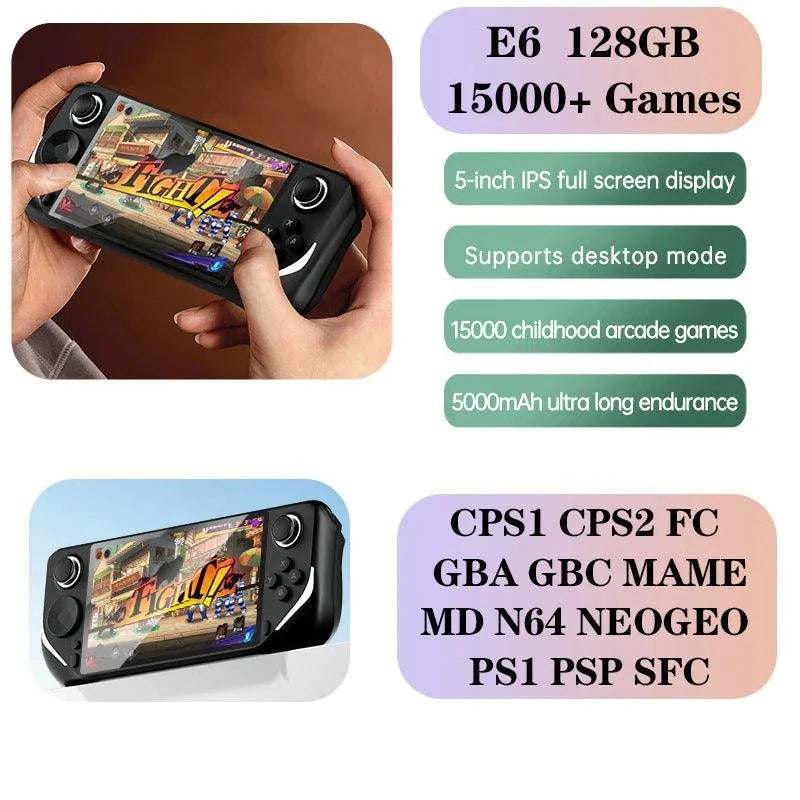 E6 Handheld GAME Console Portable Video Game 5-inch IPS Screen Retro Gamebox With 2.4G Wireless Controller Support PSP PS1 N64 - Lizard Vigilante